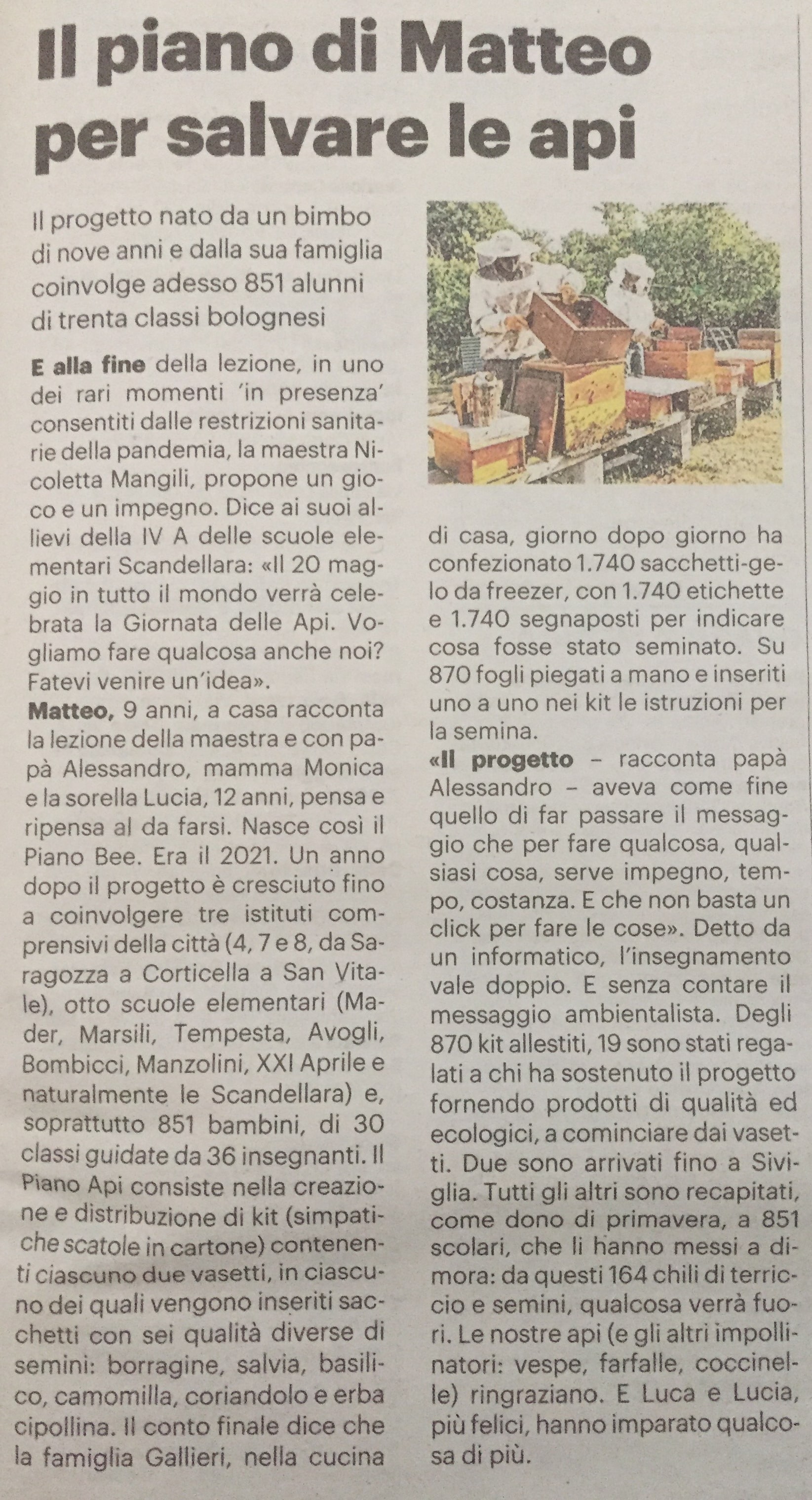 Ritaglio da Il Resto Del Carlino